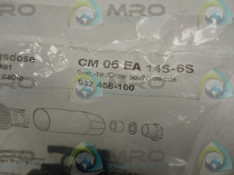 HIRSCHMANN CM06EA14S-6S CABLE SOCKET *NEW IN FACTORY BAG*