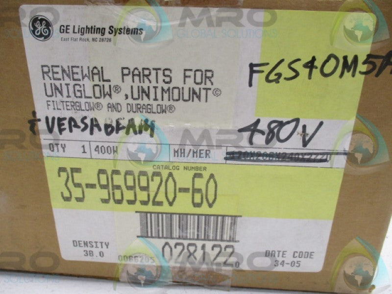 GENERAL ELECTRIC 35-969920-60 RENSNPAL PARTS FOR UNIGLOW/UNIMOUNT NSMP