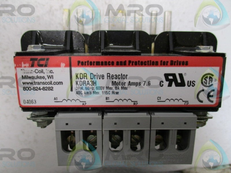TCI KDRA3H DRIVE REACTOR 7.6A 480V NSMP