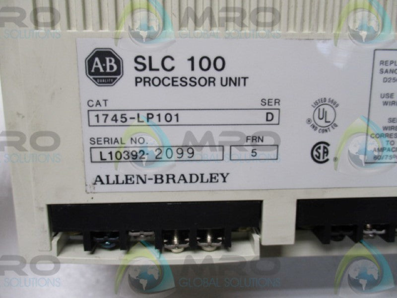 INDUSTRIAL SPARE PART SLC 100 1745-LP101 SER. D F/W 5 PROCESSOR UNIT  UNMP