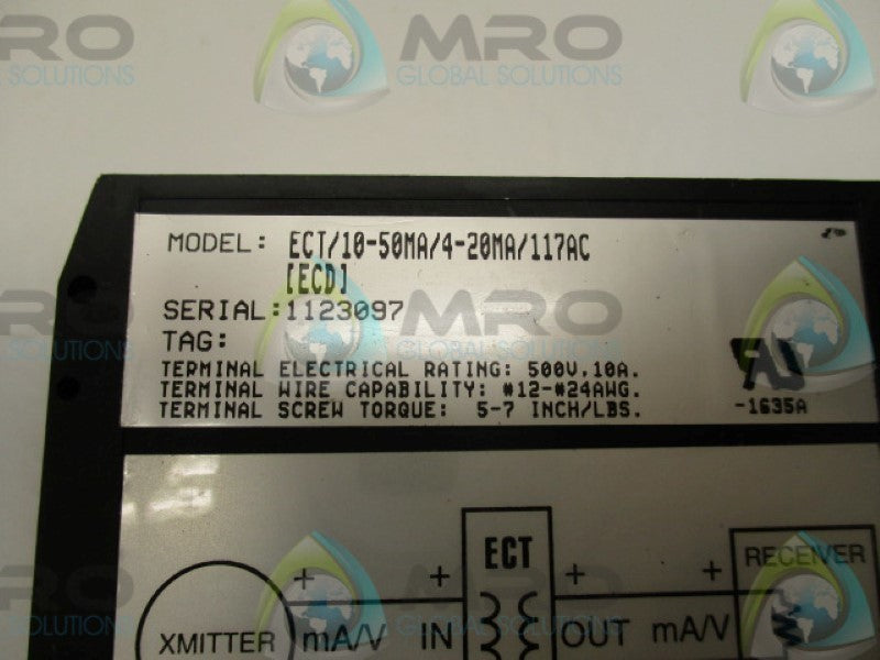 MOORE ECT/10-50MA/4-20MA/117VAC[ECD] SIGNAL ISOLATOR CONVERTER  UNMP