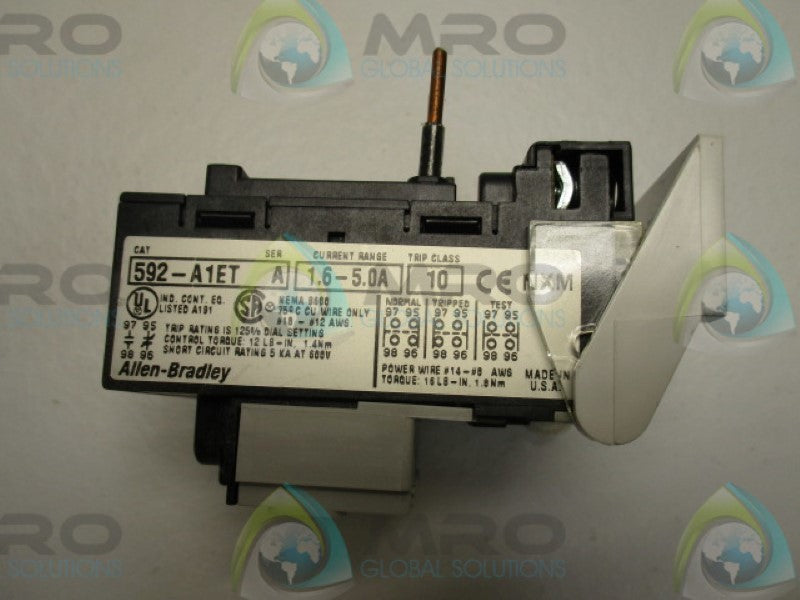 ALLEN BRADLEY 592-A1ET SER. A OVERLOAD RELAY 1.6-5.0A  UNMP