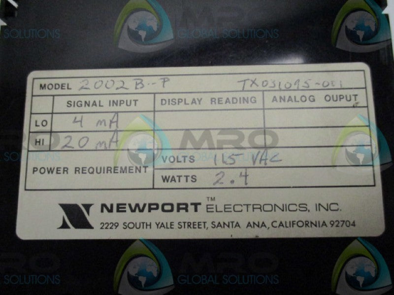 NSNPPORT 2002B-P PANEL METER 115VAC 2.4W  UNMP
