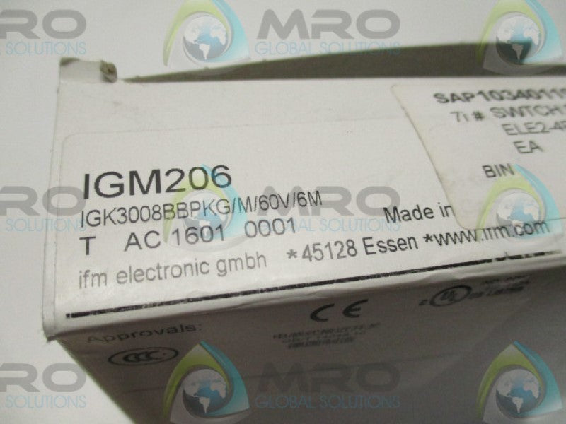 IFM EFECTOR IGM206 INDUCTIVE SENSOR  NSMP