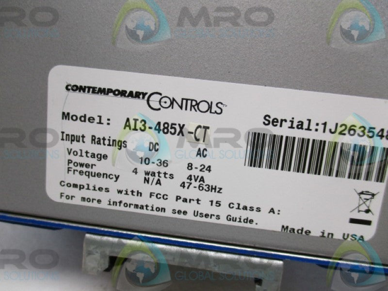 CONTEMPORARY CONTROLS AI3-485X-CT REPEATER (AS PICTURED)  NSMP