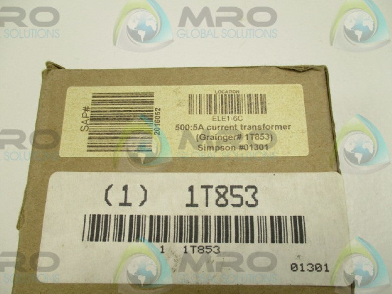 TRANSFORMER TECHNOLOGY 5RL-501 TRANSFORMER RATIO 500:5   NSMP