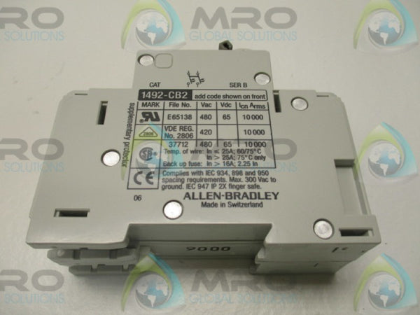 ALLEN BRADLEY 1492-CB2G030 SER. B CIRCUIT BREAKER 3A  NSMP