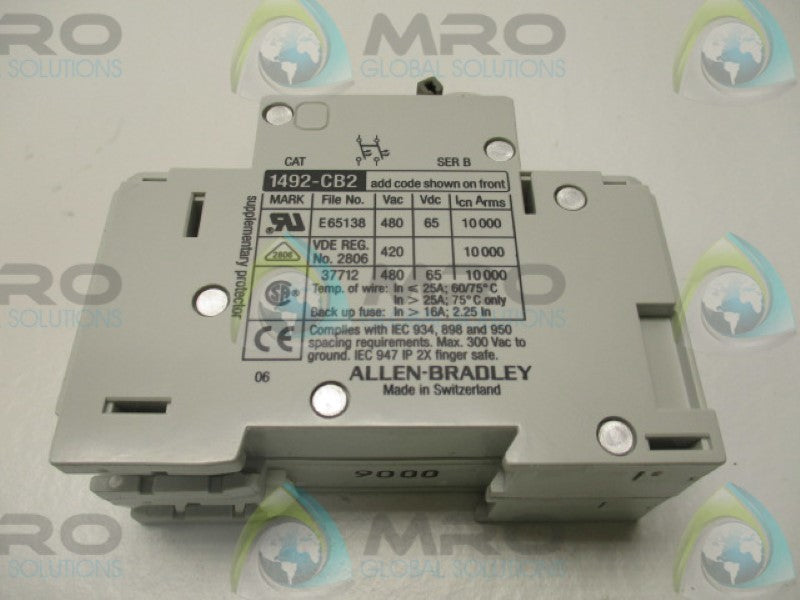 ALLEN BRADLEY 1492-CB2G030 SER. B CIRCUIT BREAKER 3A  NSMP