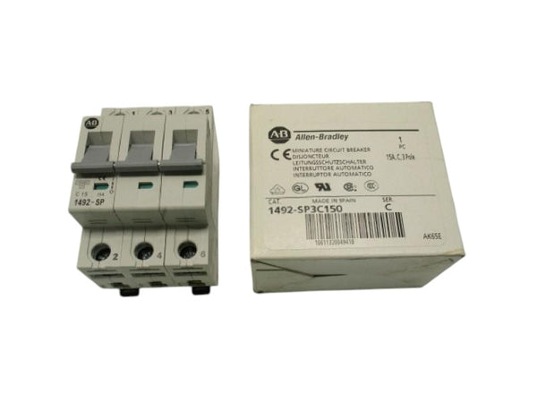 ALLEN BRADLEY 1492-SP3C150 SER. C CIRCUIT BREAKER 15A  NSMP