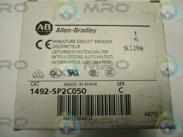 ALLEN BRADLEY 1492-SP2C050 SER. C CIRCUIT BREAKER 5A  NSMP