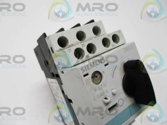 SIEMENS 3RV1021-4CA10 MOTOR CIRCUIT PROTECTOR 17-22A (AS PICTURED)  UNMP