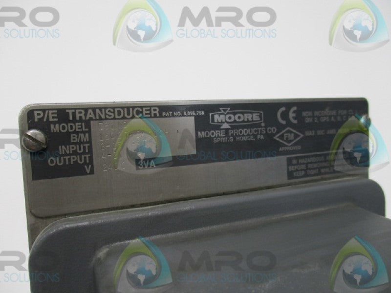 MOORE 781N6 CONTROL VALVE TRANSDUCER 3-15PSI 24VDC  UNMP