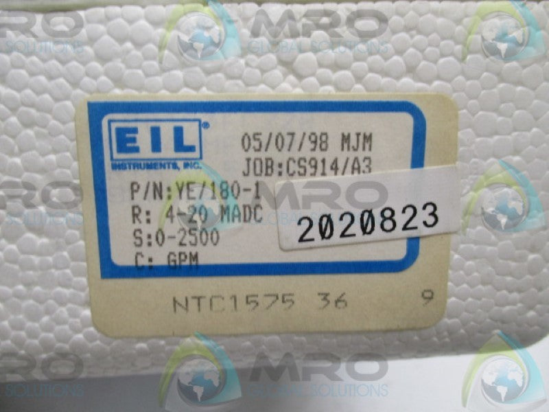 EIL YE-180-1 PANEL METER 0-2500GPM  NSMP