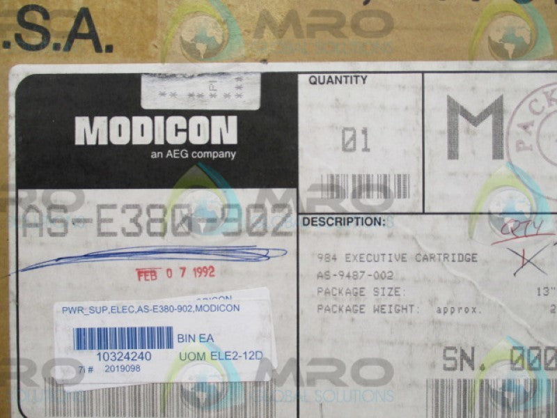 MODICON AS-E380-902 MEMORY MODULE EXECUTIVE CARTRIDGE  NSMP