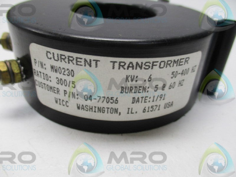 WICC MW0230 CURRENT TRANSFORMER RATIO 300/5  NSNP