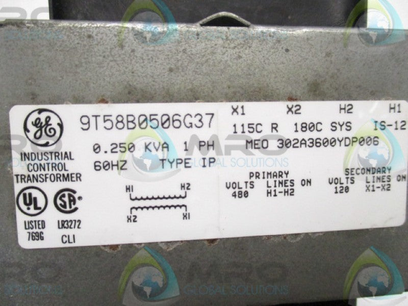 GENERAL ELECTRIC 9T58B0506G37 CORE AND COIL TRANSFORMER 0.250KVA  NSNP