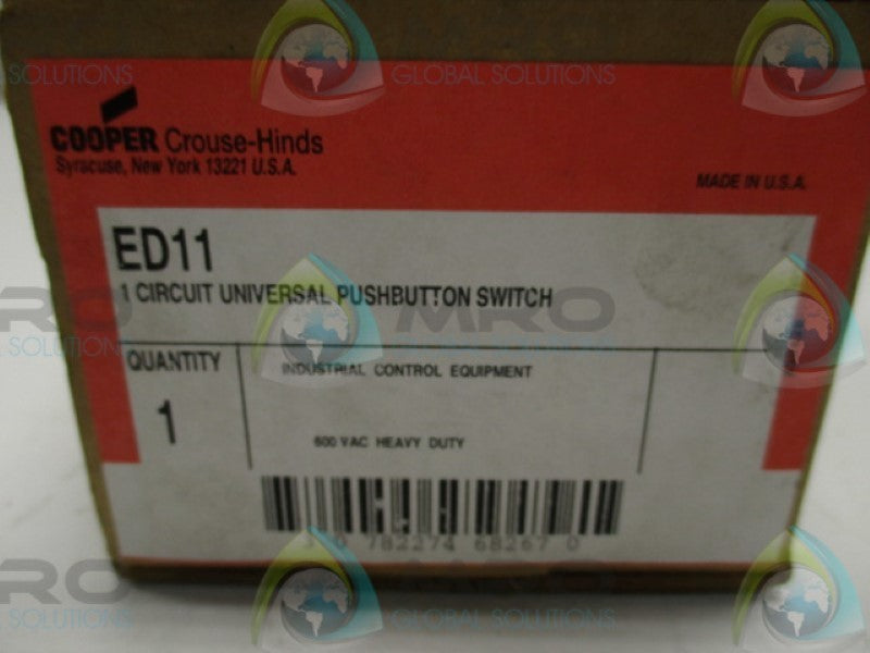 COOPER CROUSE-HINDS ED11 UNIVERSAL PUSHBUTTON SWITCH 1-CIRCUIT  NSMP