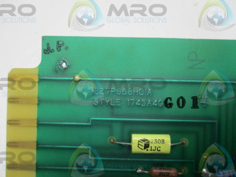 WESTINGHOUSE 227P668H01A PCB   UNMP