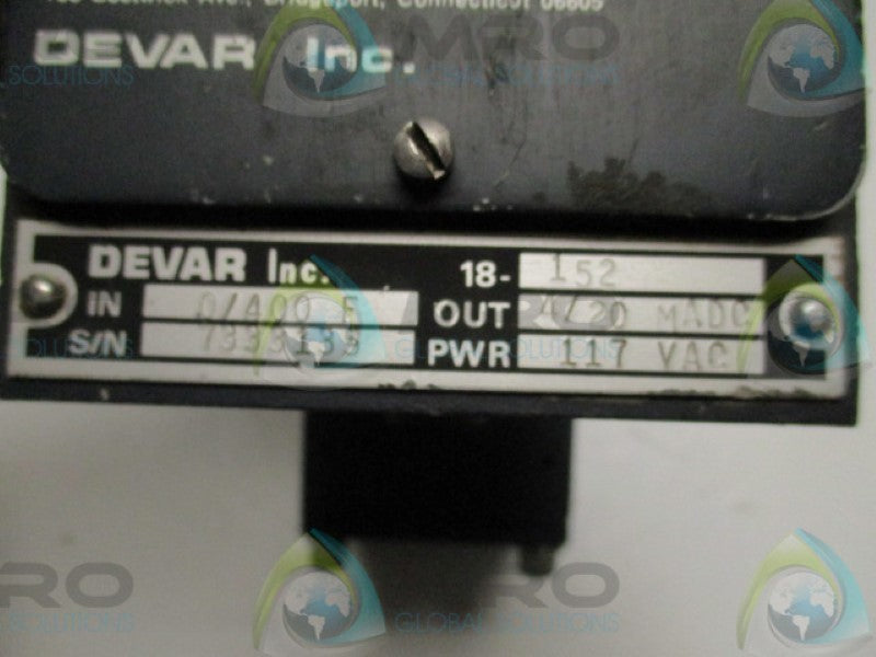 DEVAR 18-152 RESISTANCE TO AIR CONVERTER 0/400F  UNMP