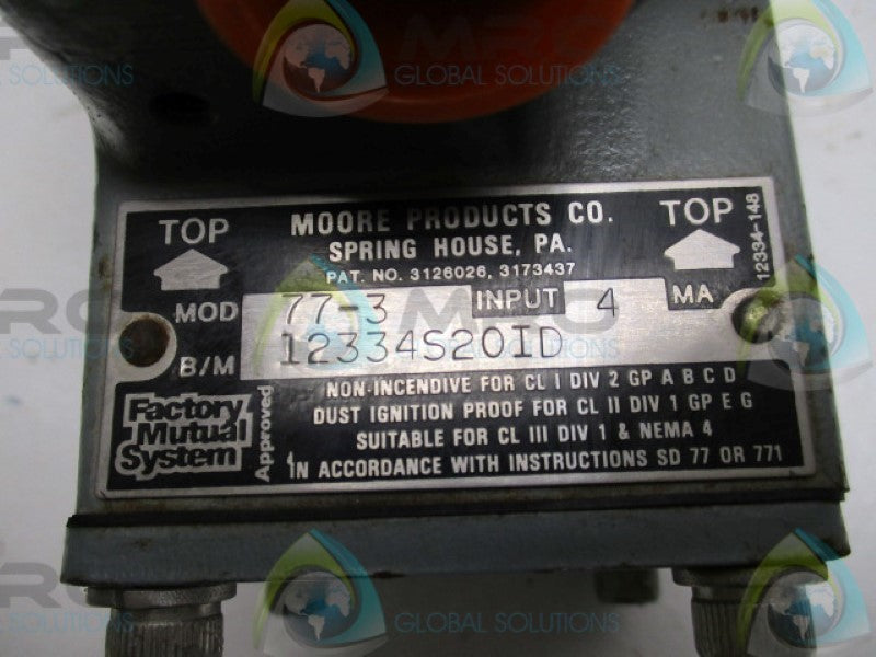 MOORE 77-3 12334S20ID TRANSDUCER 4MA  UNMP