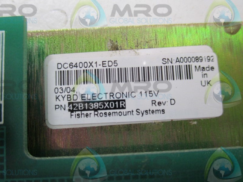 FISHER DC6400X1-ED5 CONTROL BOARD KEYBOARD ASSEMBLY 115VAC  UNMP