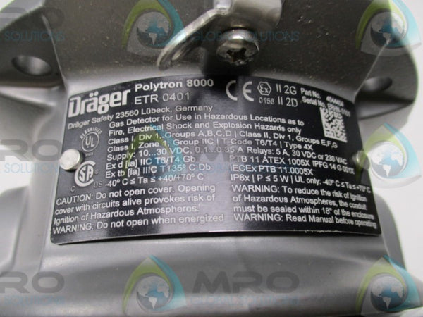 DRAGER POLYTRON 8000 ETR0401 GAS DETECTOR  NSNP