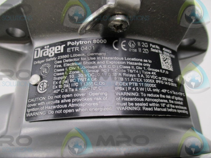 DRAGER POLYTRON 8000 ETR0401 GAS DETECTOR  NSNP