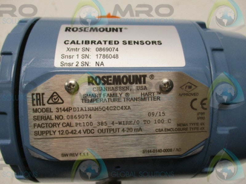 ROSEMOUNT 3144PD1A1NAM5Q4C2C4XA TEMPERATURE TRANSMITTER  NSNP
