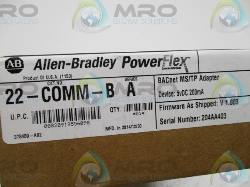 INDUSTRIAL SPARE PART 22-C0MM-B SER. A F/W 1.003 ADAPTER 2014  NSFS