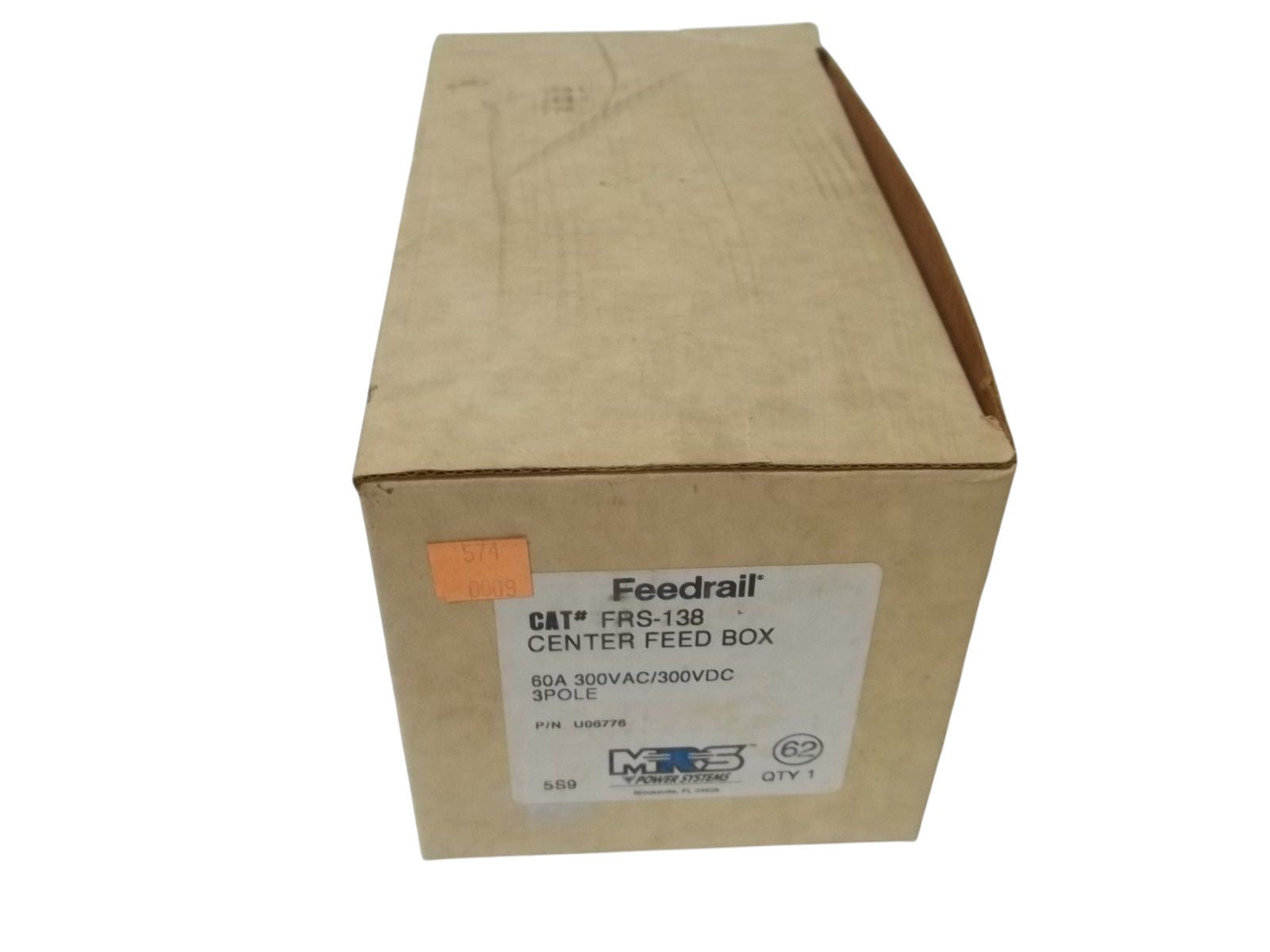 MRS POWER SYSTEMS FRS-138 CENTER FEED BOX 60A 300VAC/300VDC 3POLE NSMP