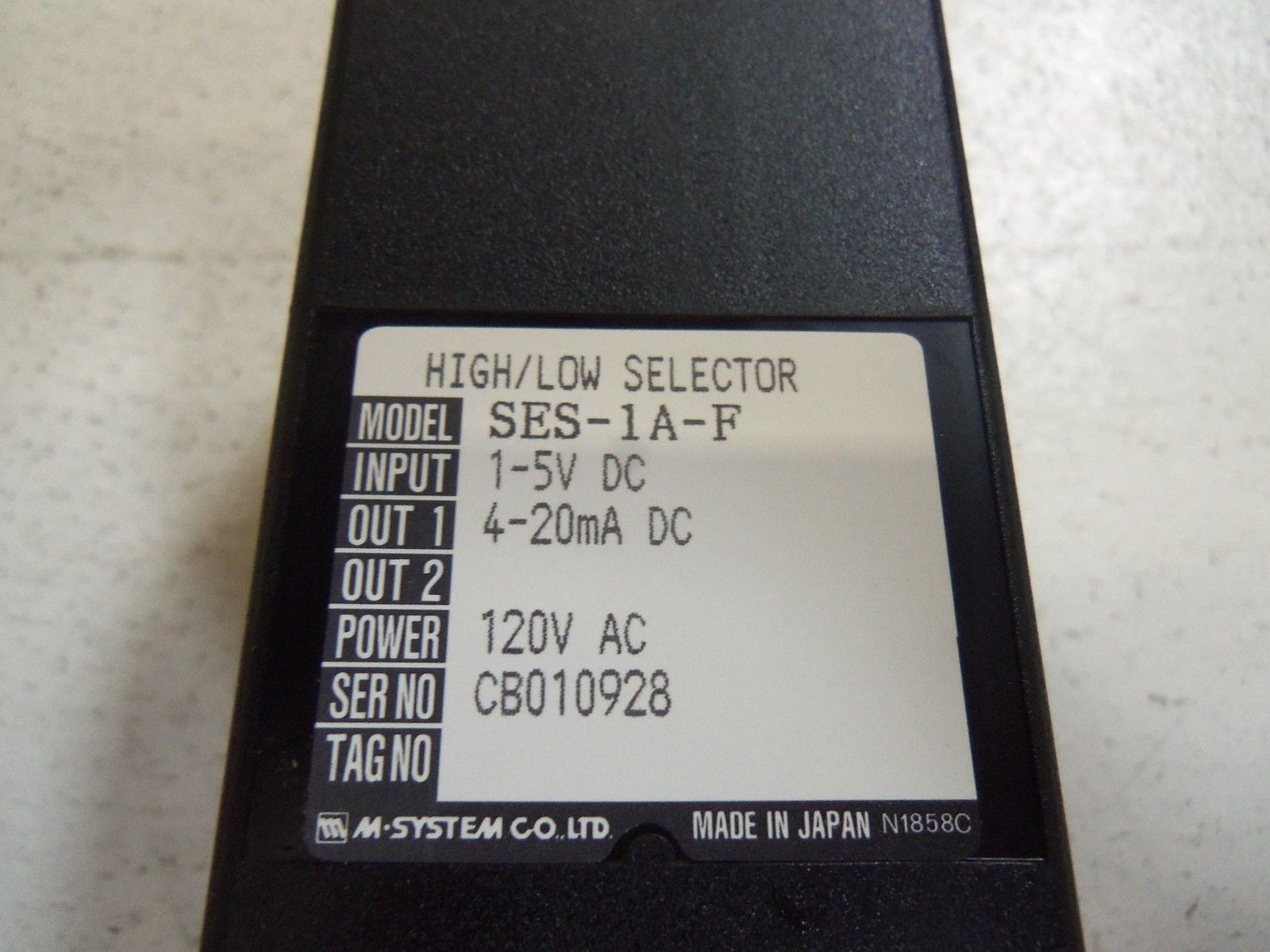 M-SYSTEM HIGH/LOW SELECTOR SES-1A-F NSNP