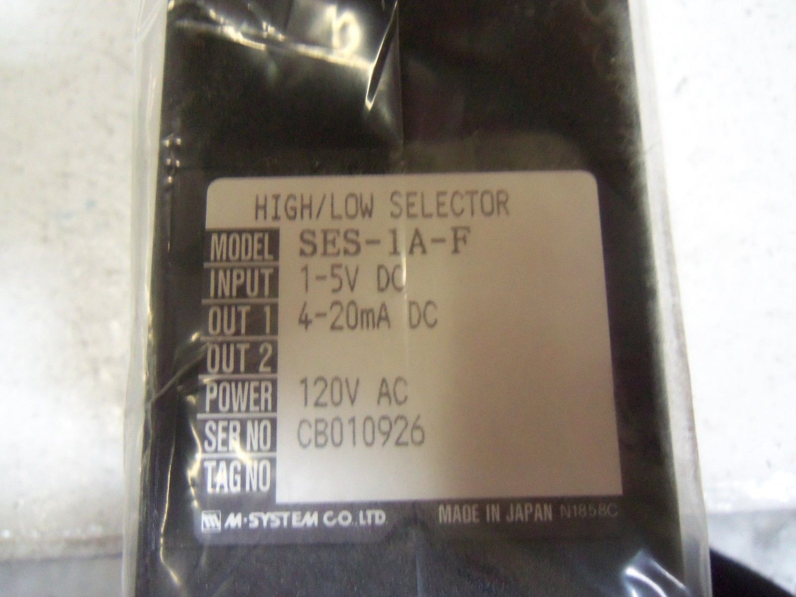 M-SYSTEM HIGH/LOW SELECTOR SES-1A-F NSMP