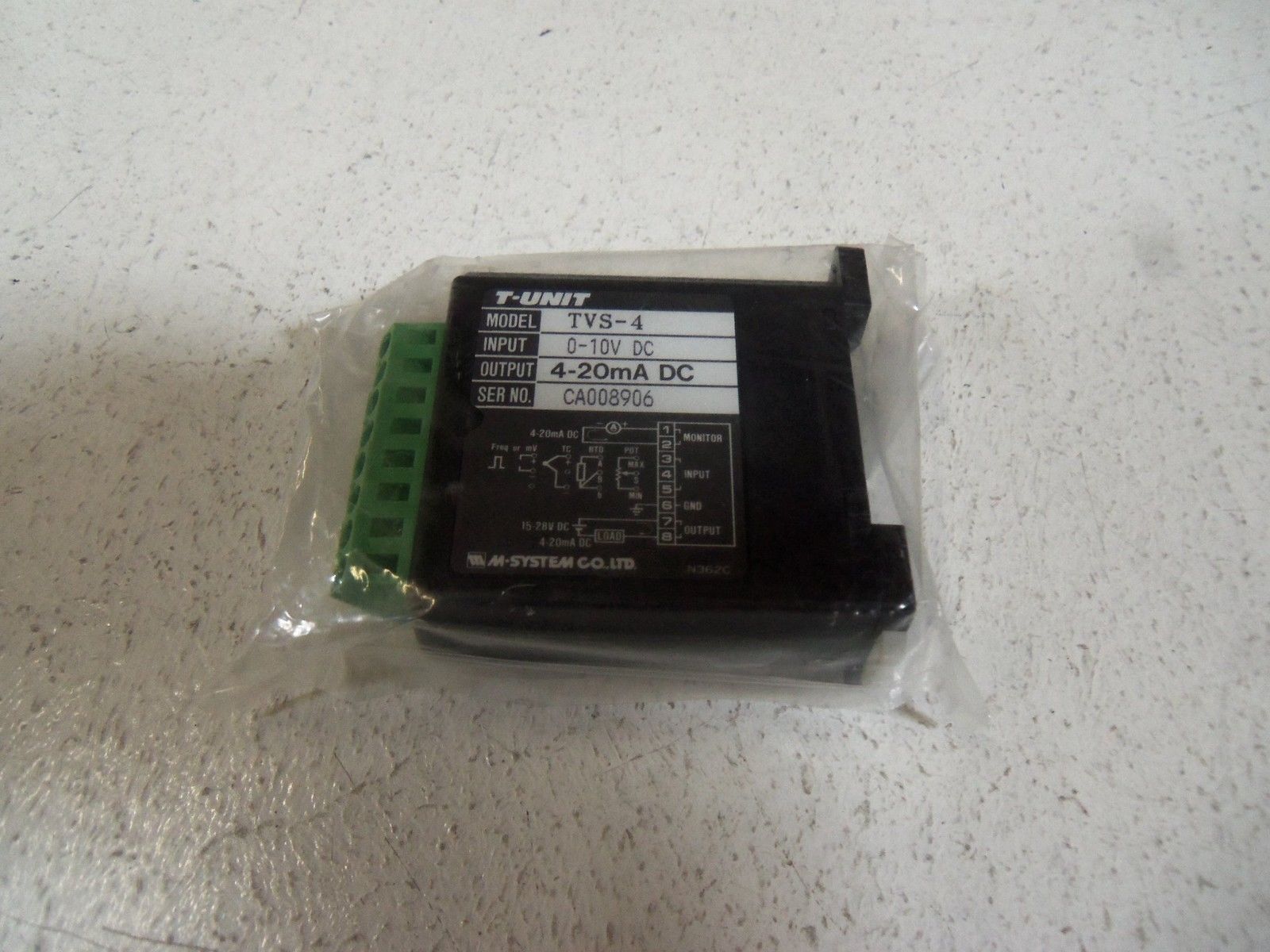 M. SYSTEM CO. TWO-WIRE TRANSMITTER TVS-4 NSMP