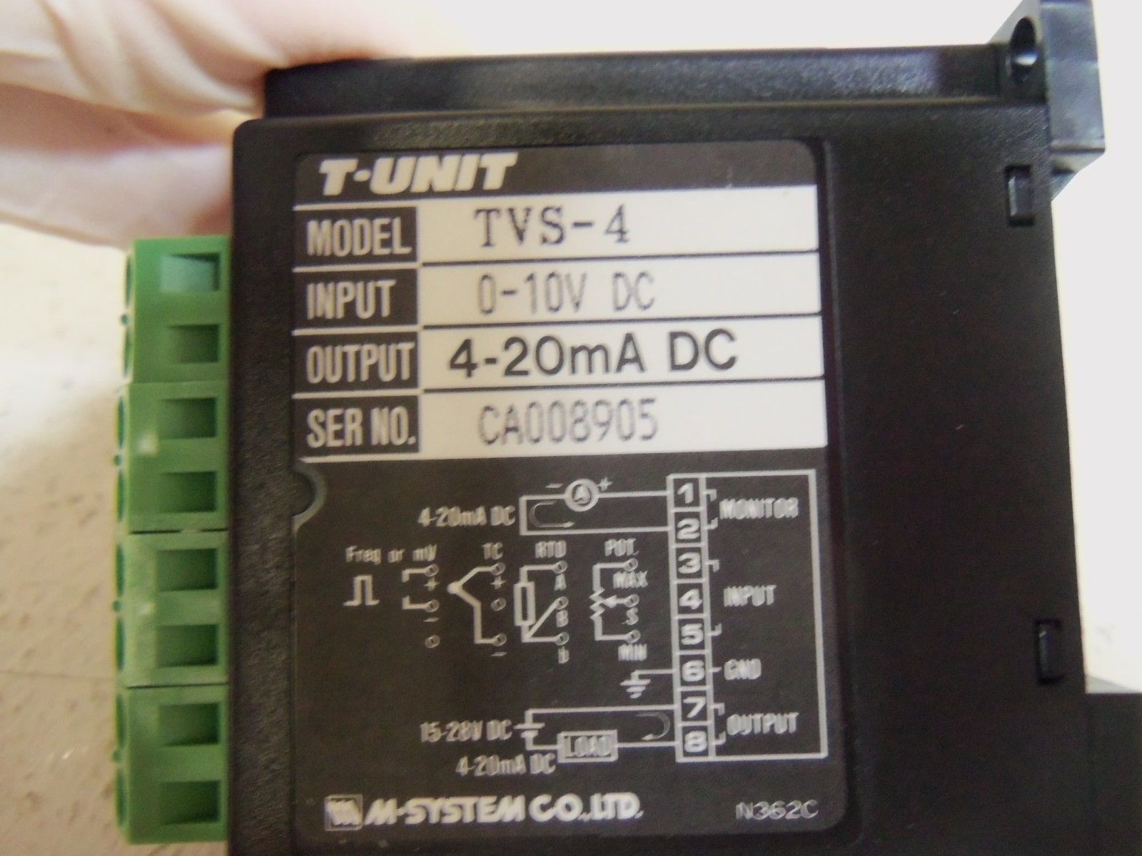 M. SYSTEM CO. TWO-WIRE TRANSMITTER TVS-4 NSNP