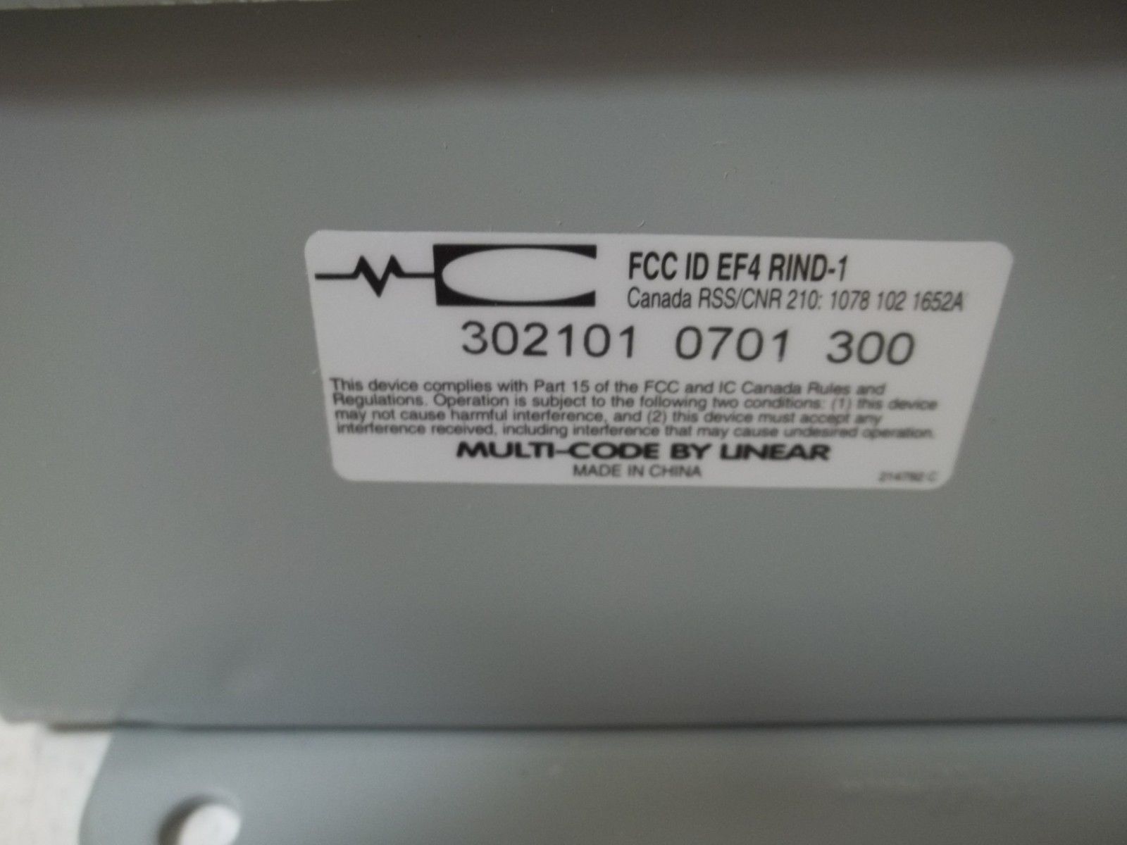 MULTI-CODE BY LINEAR 3021010701300 NSMP