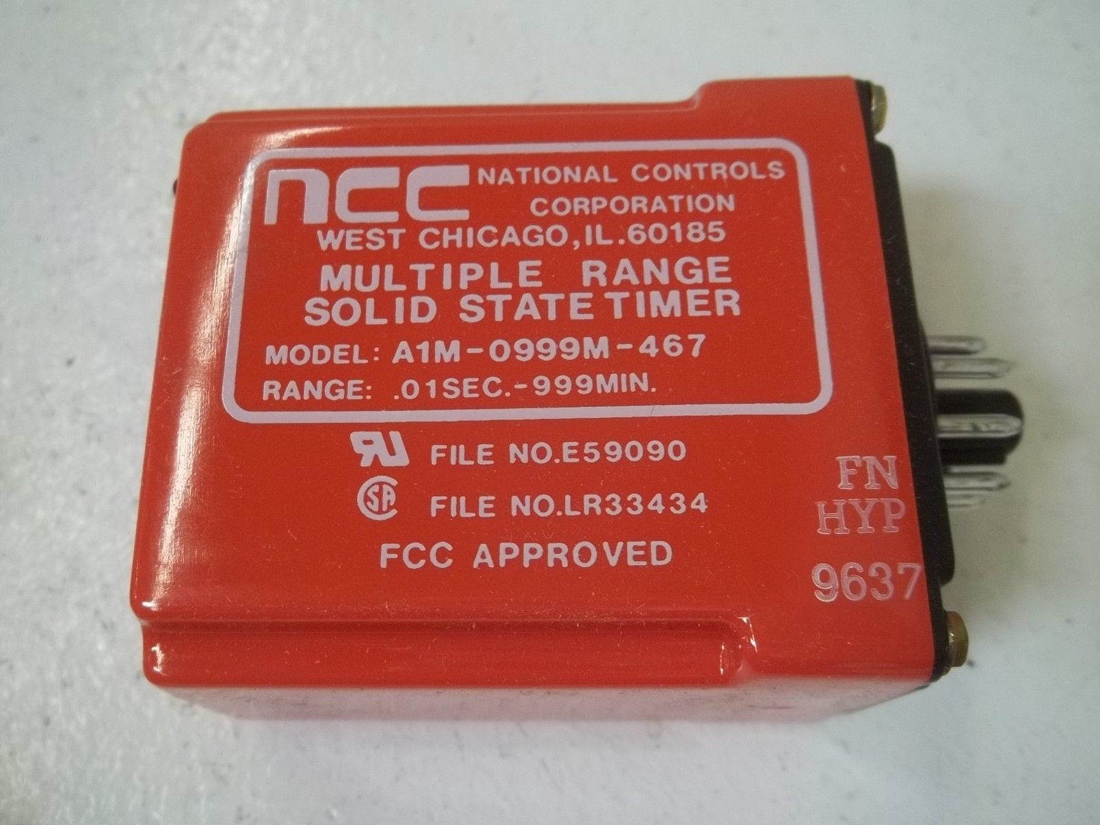 NCC A1M-0999M-467 SOLID STATE TIMER .01 SEC. -999 MIN NSMP