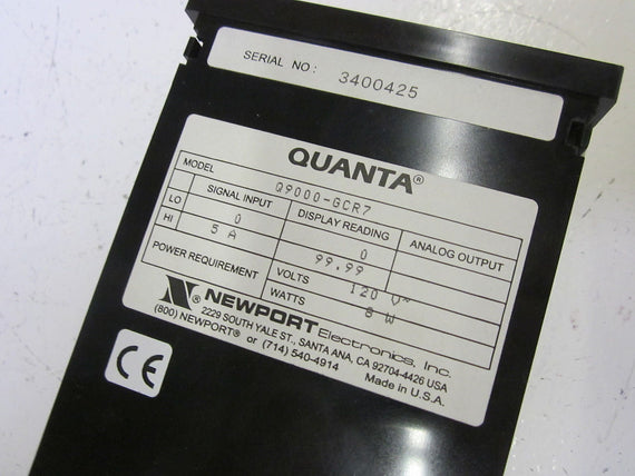 NEWPORT Q9000-GCR7  120V PANEL METER W/ TERMINAL CONNECTORS *NEW IN BOX*