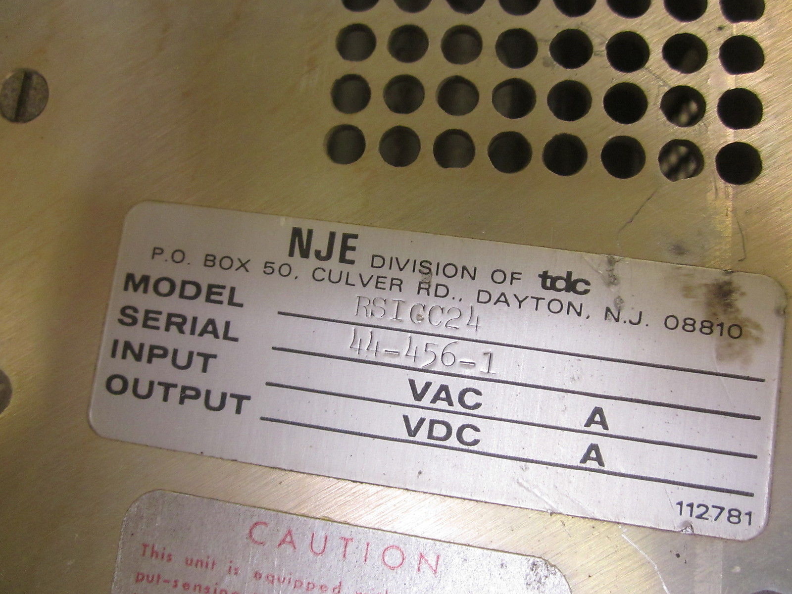 NJE RSICC24 POWER SUPPLY UNMP