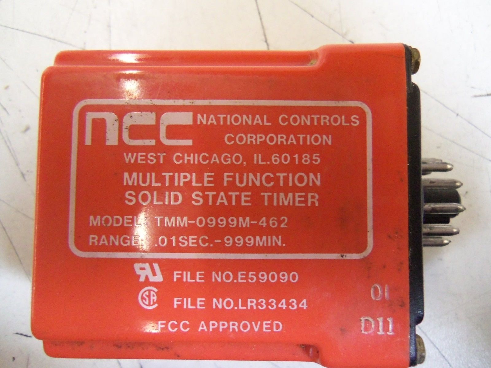 NCC TMM-0999M-462 .01 SEC. -999 MIN. *USED*