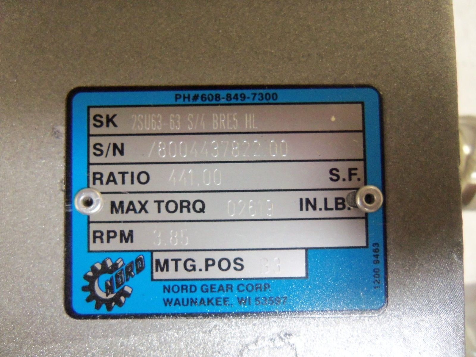 NORD 2SU63-63 S/4 BRE5 HL MOTOR NSMP