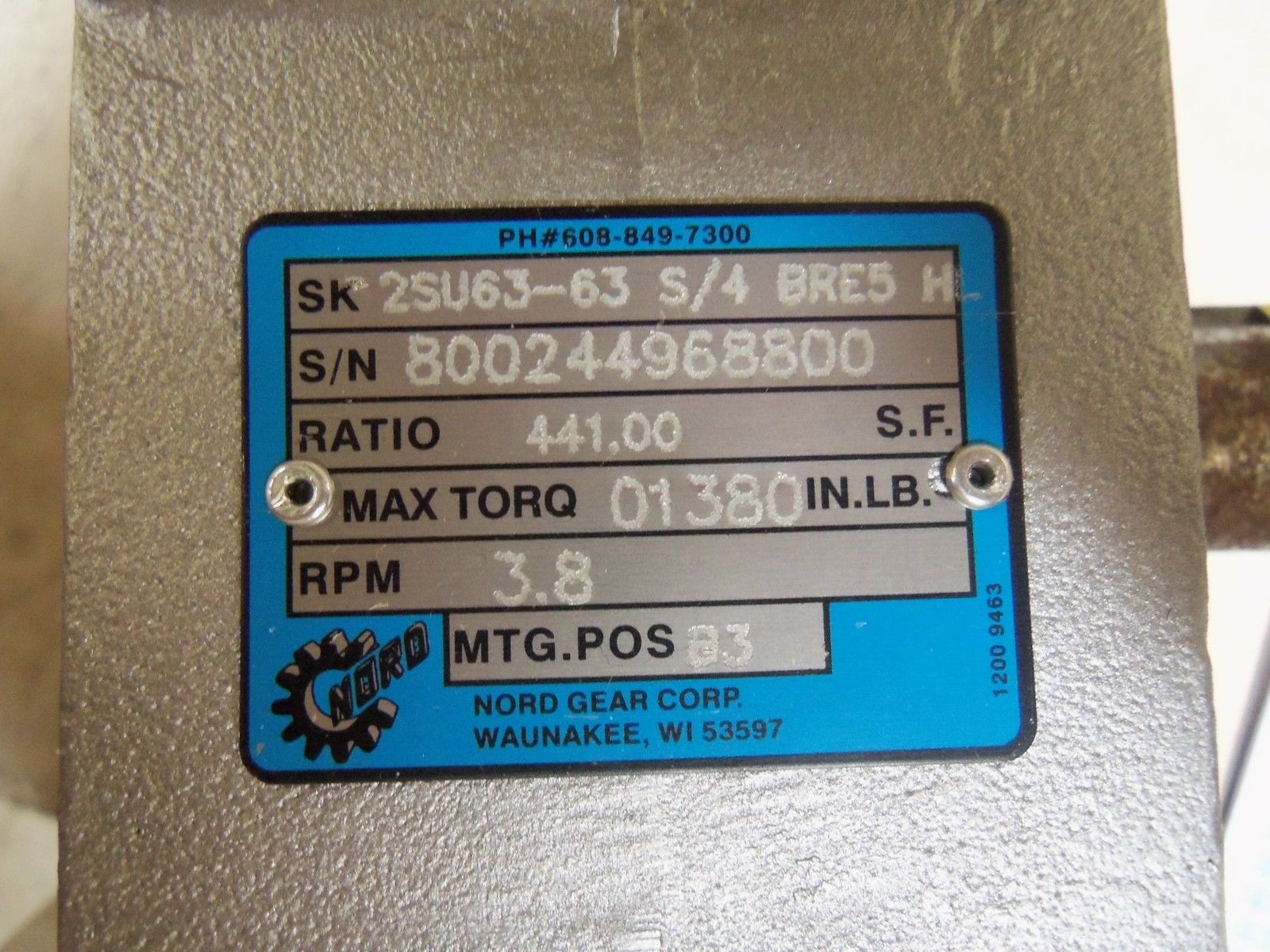 NORD 2SU63-63 S/4 BRE5 H MOTOR NSMP