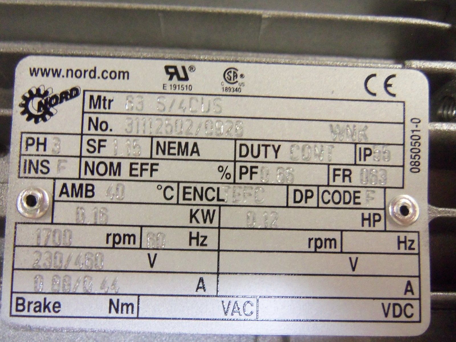 NORD SK02040-635/4CUS MOTOR NSMP