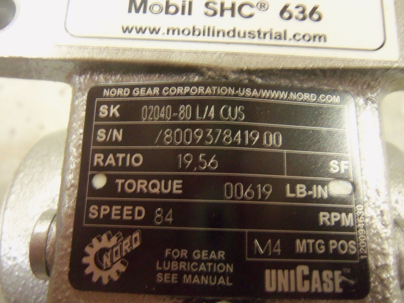 NORD SK02040-80L/4CUS GEARBOX MOTOR NSNP