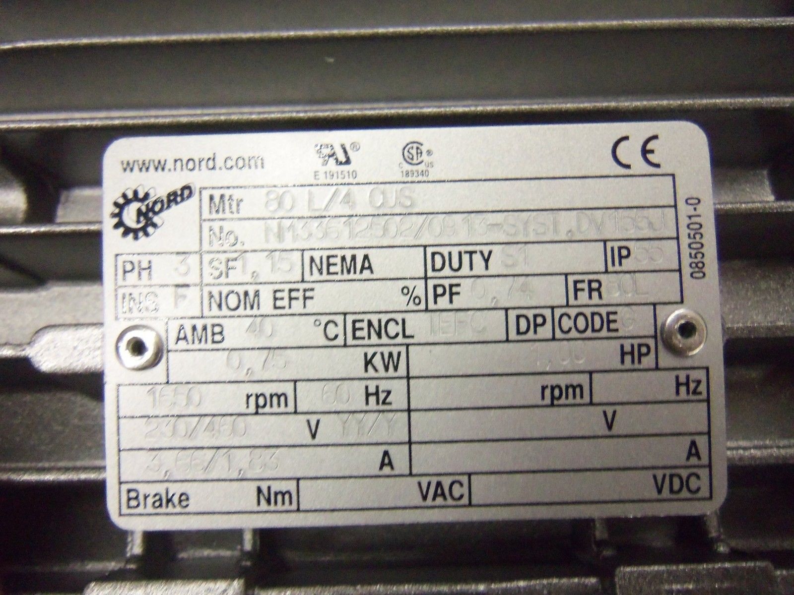 NORD SK02040-80L/4CUS GEARBOX MOTOR NSNP
