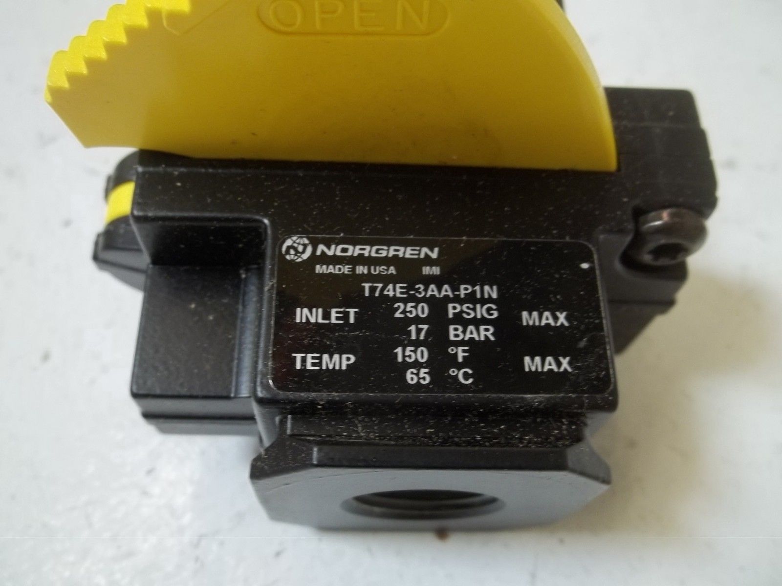 NORGREN T74E-3AA-P1N SHUT-OFF VALVE 3/8" NSMP