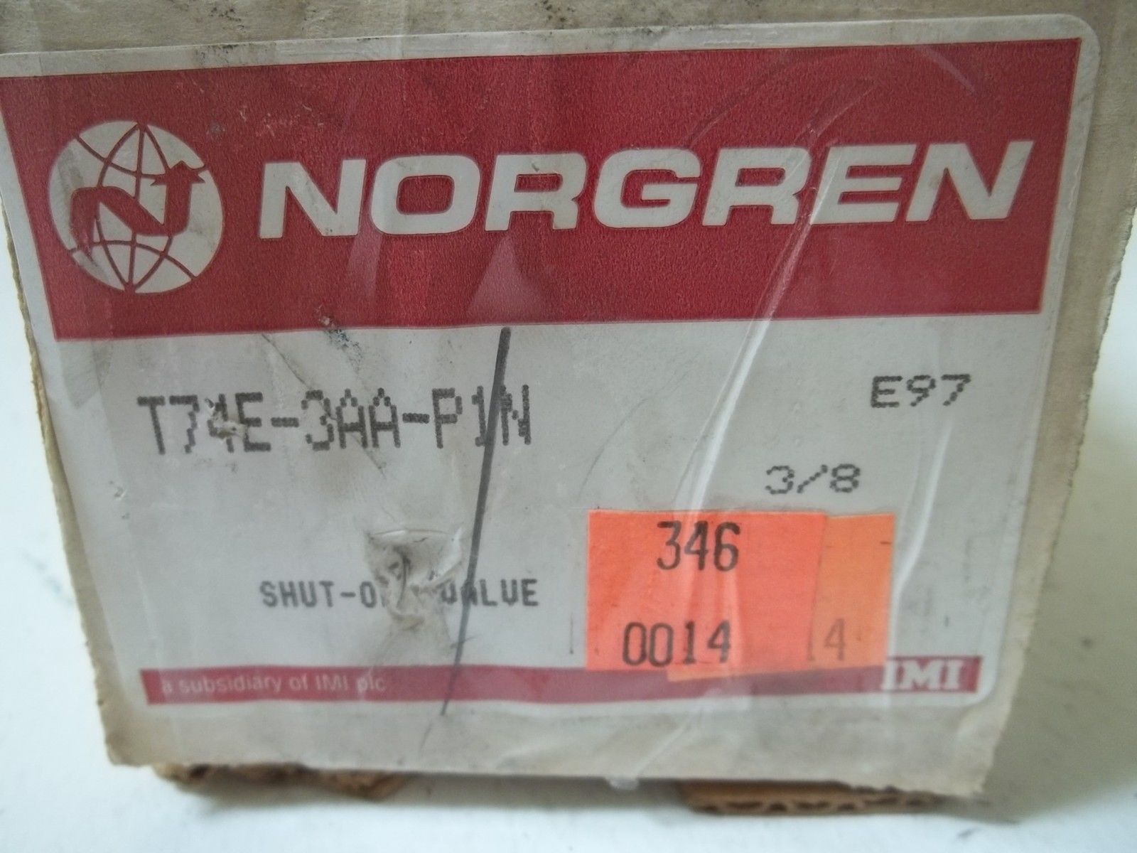 NORGREN T74E-3AA-P1N SHUT-OFF VALVE 3/8" NSMP