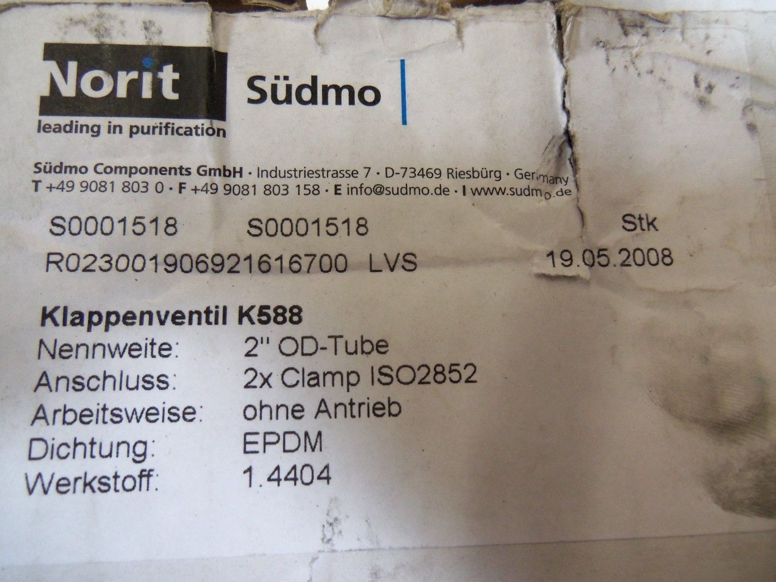 NORIT SUDMO S0001518 *NEW IN BOX*