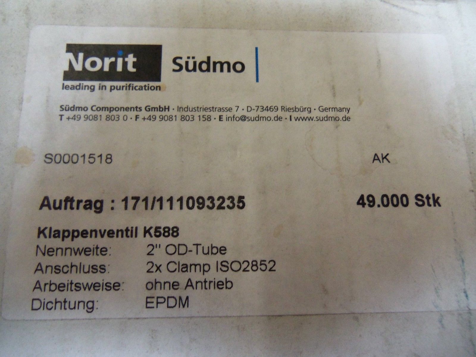 NORIT SUDMO S0001518 *NEW IN BOX*