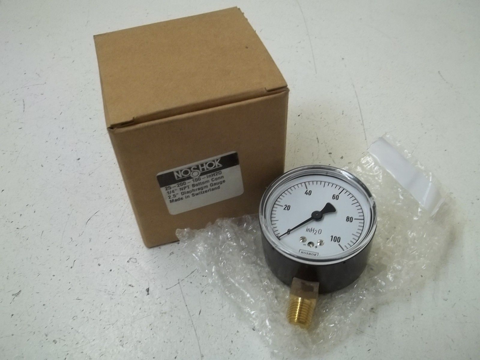 NOSHOK 25-200-100INH20 GAUGE 0-100 PSI NSMP