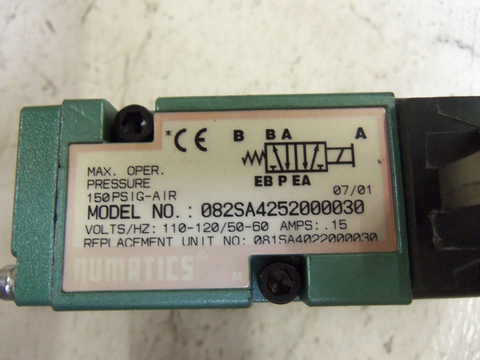 NUMATICS 082SA4252000030 VALVE UNMP